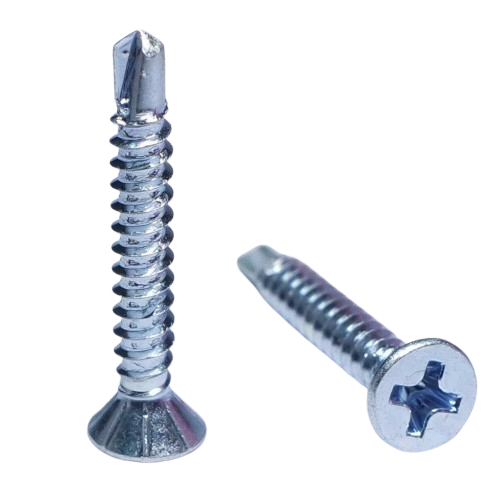 Stainless Steel 410 Silver Self Drilling Screws 3.9 MM X 38 MM (Pack of 500 PCS) (Head: CSK Philips)